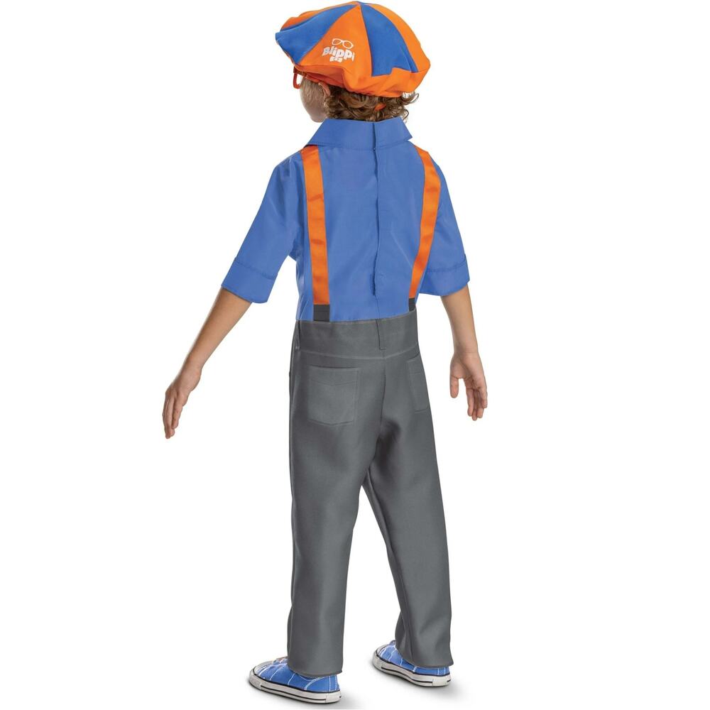 Blippi Costume Toddler with Jumpsuit Bowtie Suspenders Hat and Glasses 23-3T - Picture 2 of 8